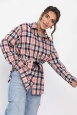 Рубашка хлопковая Джанет (персик/синий) Б14275-4М LT Collection