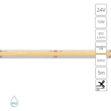Светодиодная лента 24V 10W/m 6000К 5м IP65 Arte Lamp AQUA LANE A2432008-06-6K