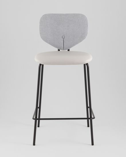 Стул полубарный Masey серый с серой экокожей