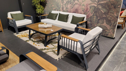 Комплект мебели Ocean Seating Set. Алюминий, ироко. Антрацит/белый. Поставка 45 дней.