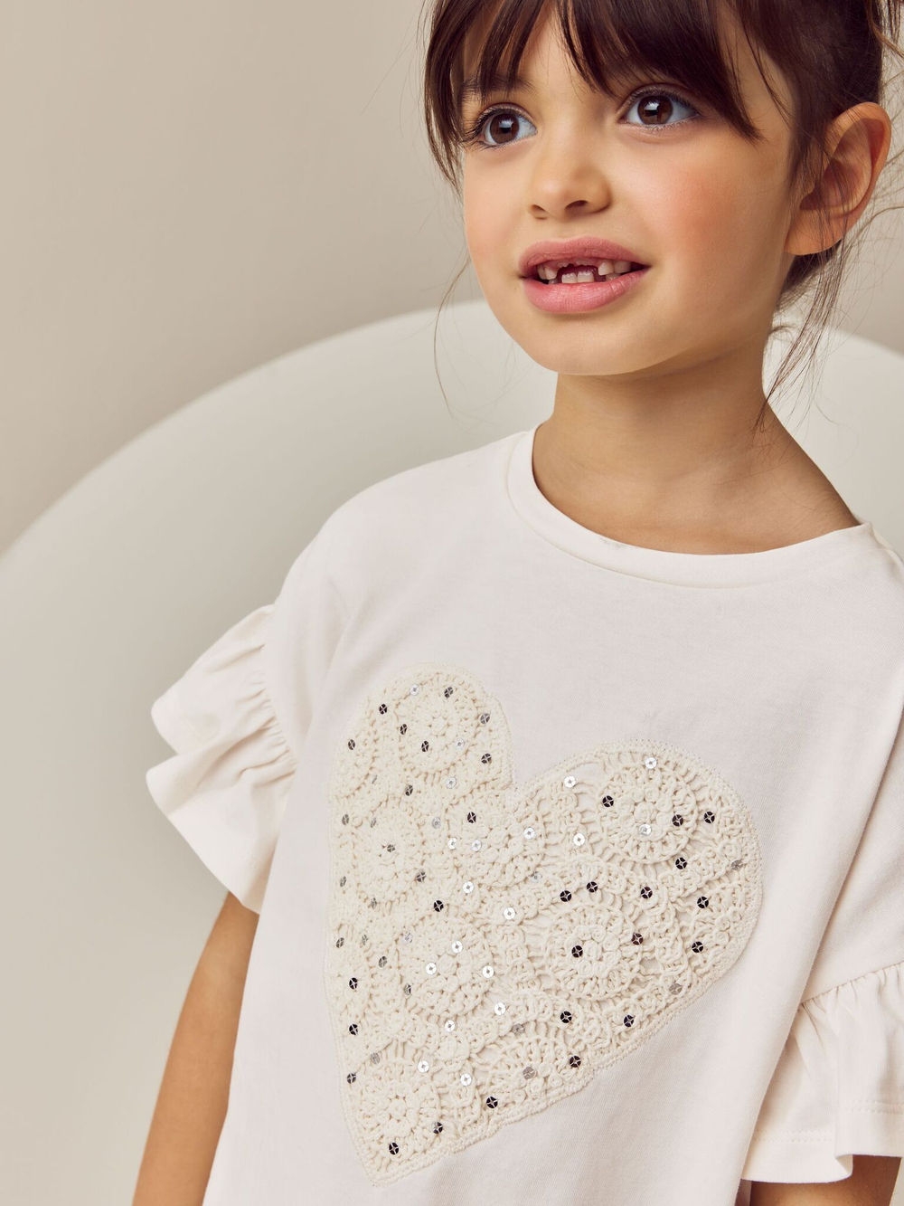 Футболка для девочки Next E44-440, Молочный