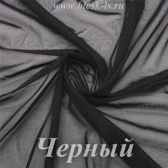Сетка стрейч, чёрная, 65 гр/м, опт от 10 м