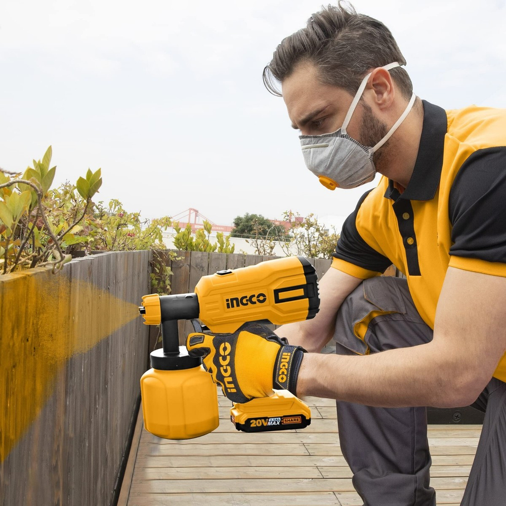 Краскопульт аккумуляторный INGCO CSGLI2003 20 В 120DIN