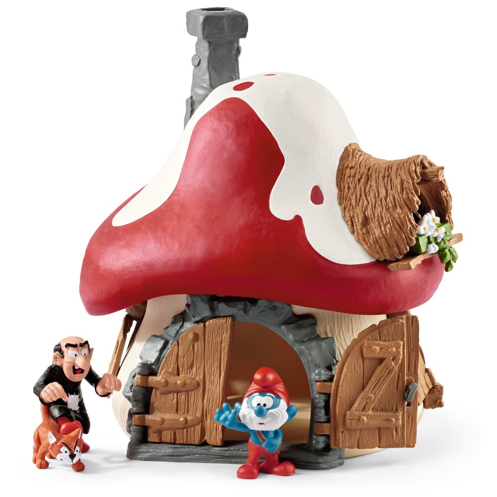 Schleich - Дом Смурфа с фигуркой Папы Смурфа и Гаргамеля 20803 / артикул   20803  / GTIN 4059433574158