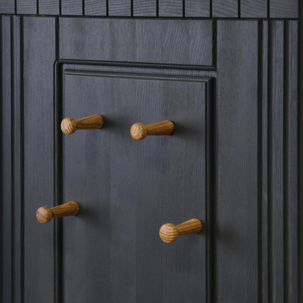 Вешалки настенные для одежды Неаполь 47х125 см из массива сосны, 2 шт., деревянные вешалки в прихожую, серый