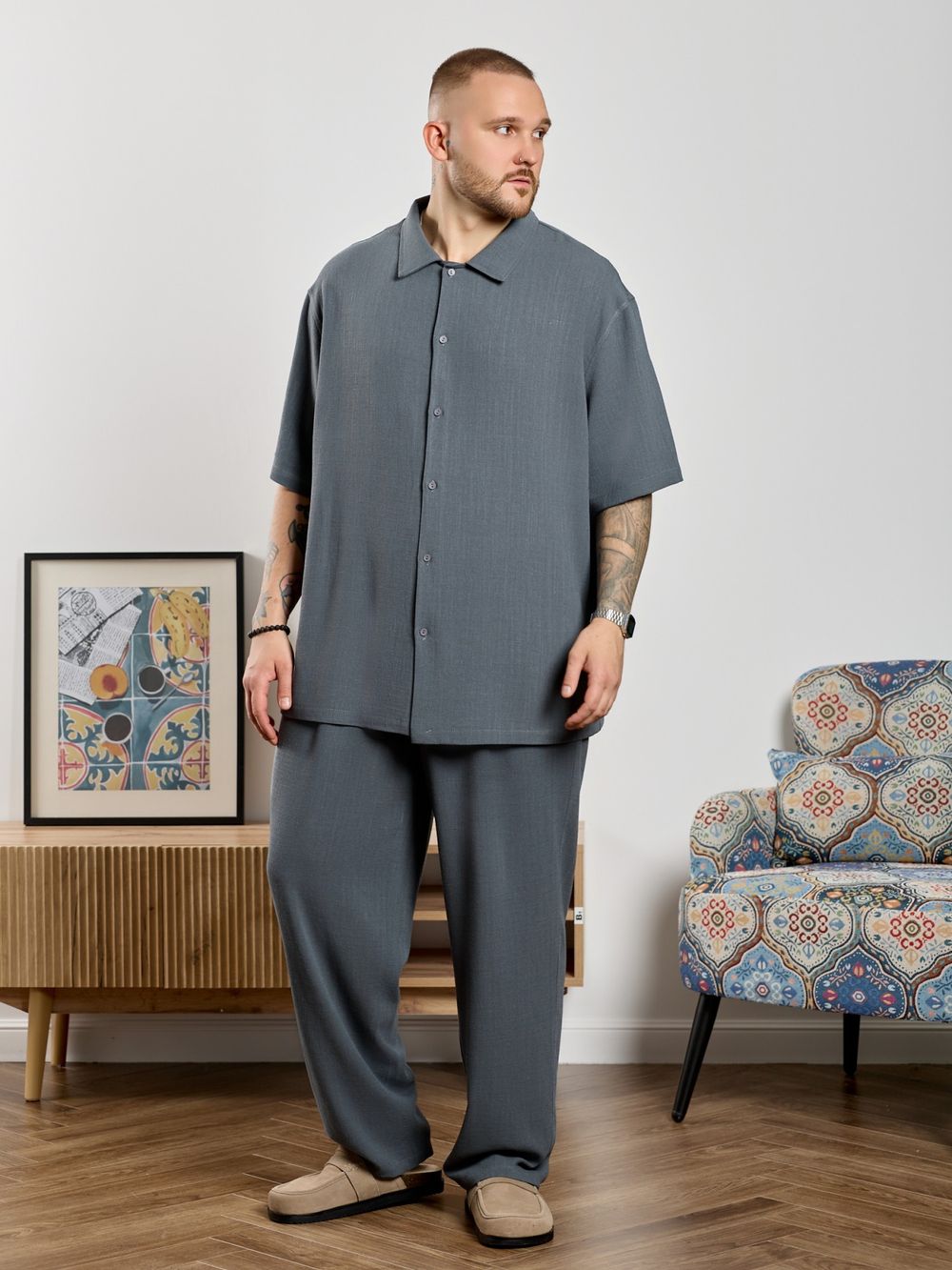 Рубашка мужская Линкольн-1 Виотекс ГРАФИТОВЫЙ