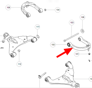 Рычаг передней подвески (ОРИГИНАЛ) TANK 500 (ВЕРХНИЙ ЛЕВЫЙ) 2904321XGW04A