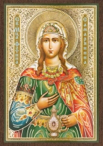 Икона "Фотина (Светлана) Самаряныня" 6х9 на МДФ-6