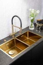Мойка Omoikiri Taki 86-2-U/IF Side-LG нерж. сталь | Светлое золото