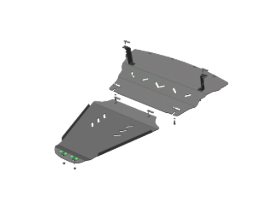 Усиленная защита Motodor картера двигателя, кпп. 5 мм, алюминий. для Nissan Skyline 2001-2004 арт.31409