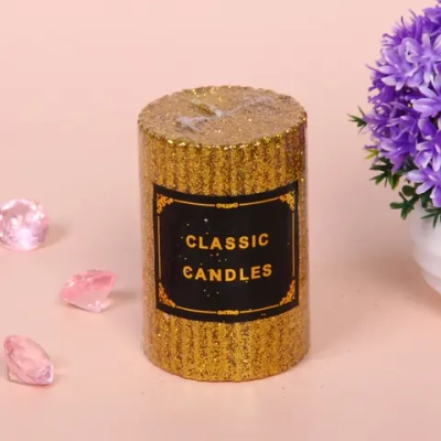 Свеча «Блестящий шик» 5*7,5 см, Золото