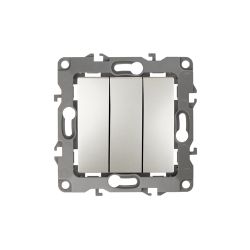 12-1107-15 ЭРА Выключатель тройной, 10АХ-250В, IP20, Эра12, перламутр | Эра 12 Перламутр