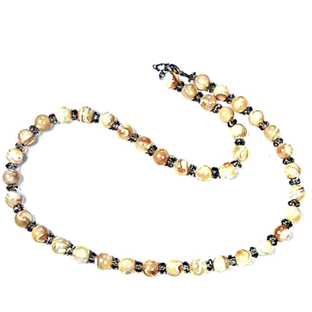 Бусы "Ириски" перламутр, раухтопаз