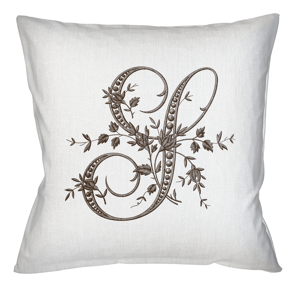 Арт-подушка Объект мечты Монограмма буквы S