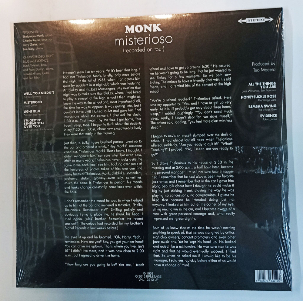 Thelonious Monk Quartet Misterioso