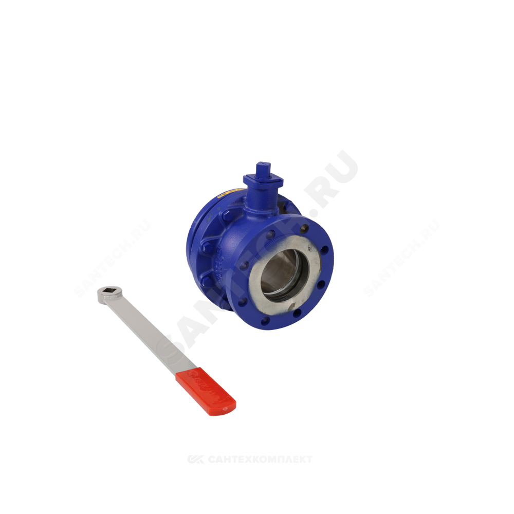 Кран шаровой чугун 565A Ду 125 Ру16 фл рукоятка Тмакс=150 оС Zetkama 565A125C09