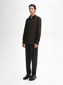 Massimo Dutti Рубашка из 100% хлопкового твила, коричневый