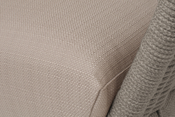 "Фиджи" диван 3-местный плетеный из роупа, каркас алюминий светло-серый (RAL7035) муар, роуп серый меланж круглый, ткань Mossle бежевая