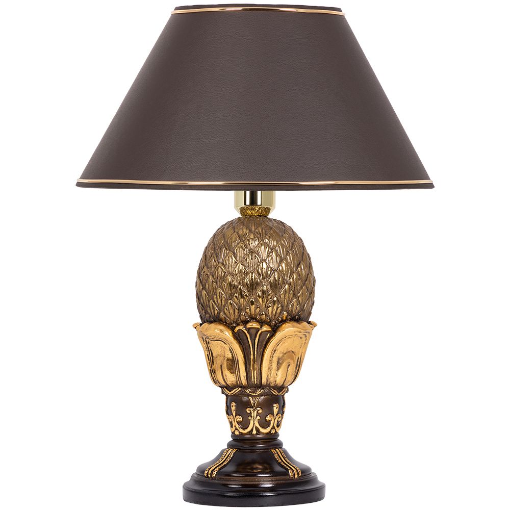 Настольная лампа Источник Энергии Бронза с абажуром №38 Мокко