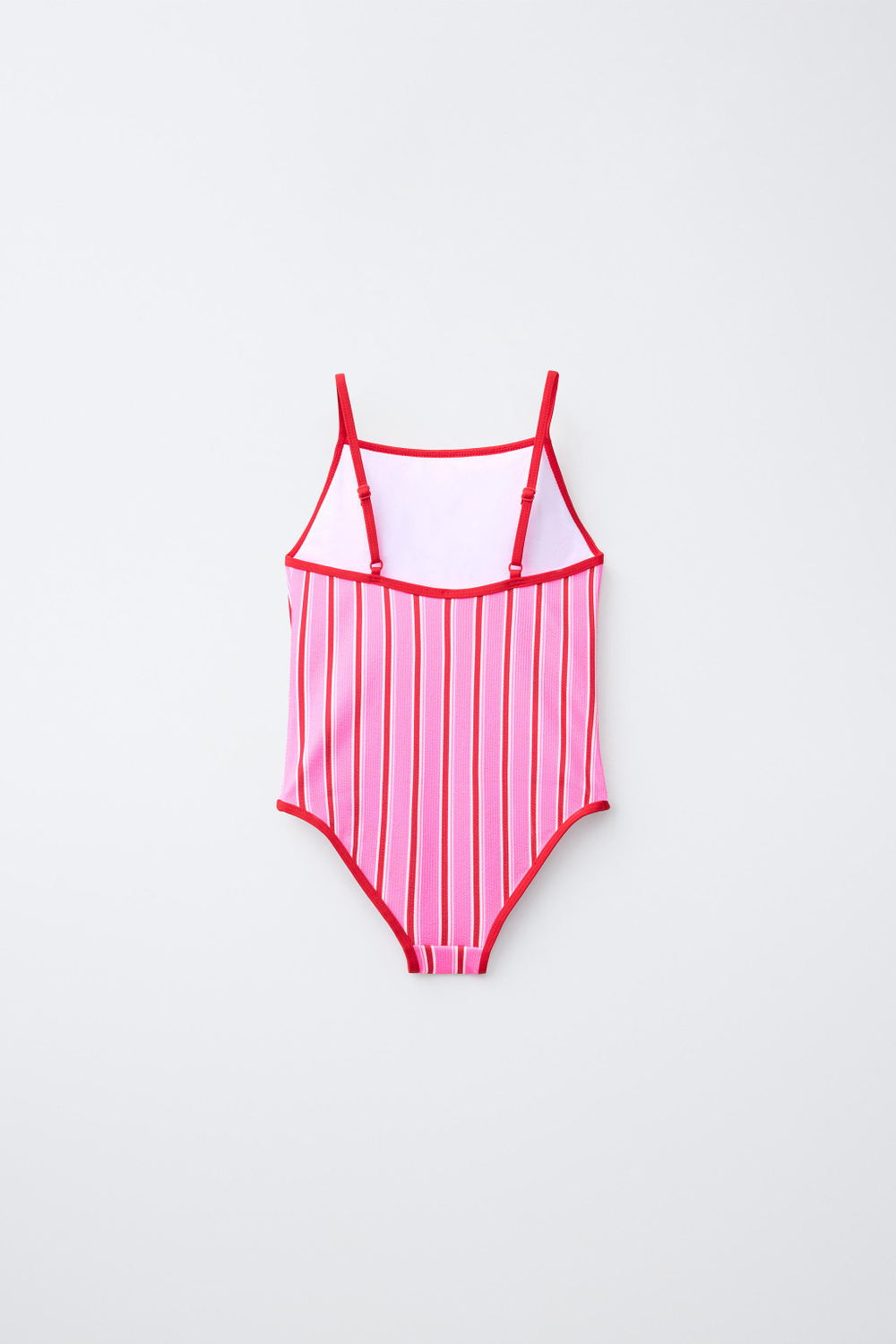 ZARA КУПАЛЬНИК В ПОЛОСКУ, НЕОНОВЫЙ РОЗОВЫЙ