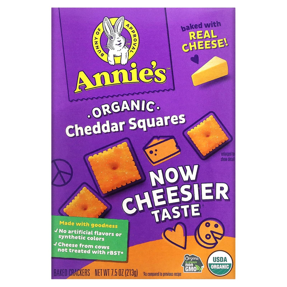 Annie's Homegrown, Органический чеддер, запеченные крекеры, 213 г (7,5 унции)