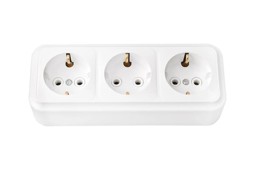 Розетка 3 местная Bylectrica ПРАЛЕСКА 16А с/з белая