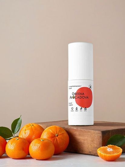 Дезодорант-стик магниевый Красный мандарин Greena Avocadova, 40 г