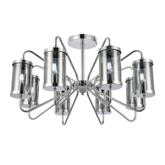 SLE102302-08 Светильник потолочный Хром/Дымчатый E14 8*40W