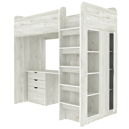 Кровать-чердак КарИВи Polini Simple с письменным столом и Шкаф КарИВиом Винтерберг Винтерберг