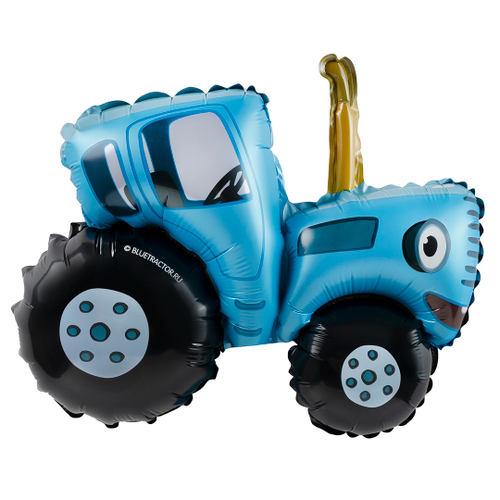 Шар с клапаном (12''/30 см) Мини-фигура, Синий трактор, 1 шт. в уп.