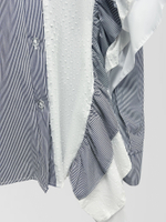 Рубашка eVe свободная комбинировання в полоску с воланами