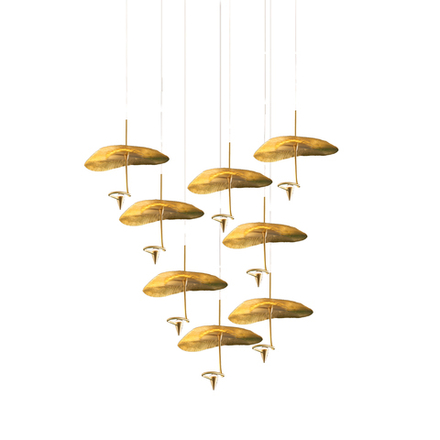 Pendant design lamp  Gold Moon by Catellani & Smith (8 lampshades)