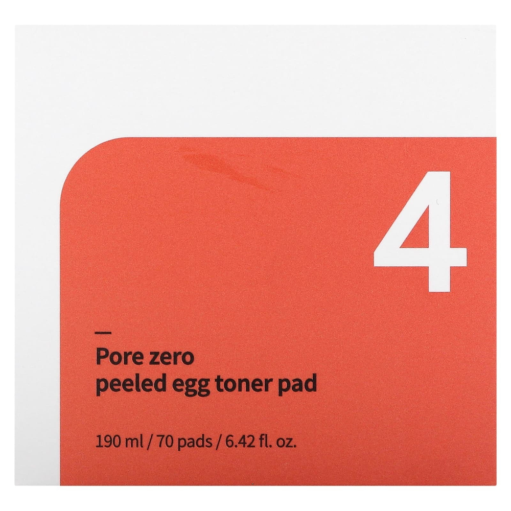 Numbuzin, No.4 Pore Zero Peeled Egg, тоник, 70 шт., 190 мл (6,42 жидк. унции)