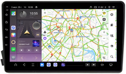 Магнитола для SsangYong Actyon 2005-2010, Kyron, Actyon Sports 2006-2016 - Kuberg QLed, Android 13, TS20, CarPlay, SIM-слот