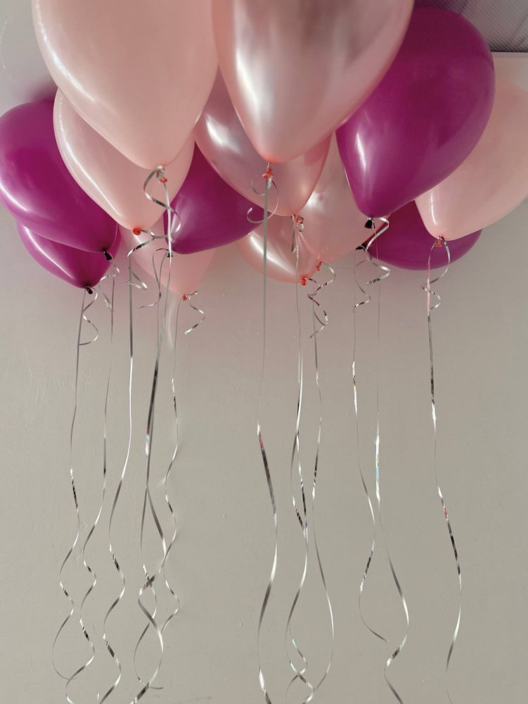 Воздушные гелиевые шары под потолок архидея/розовый №4667