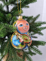 Котик Тимоша стеклянная игрушка