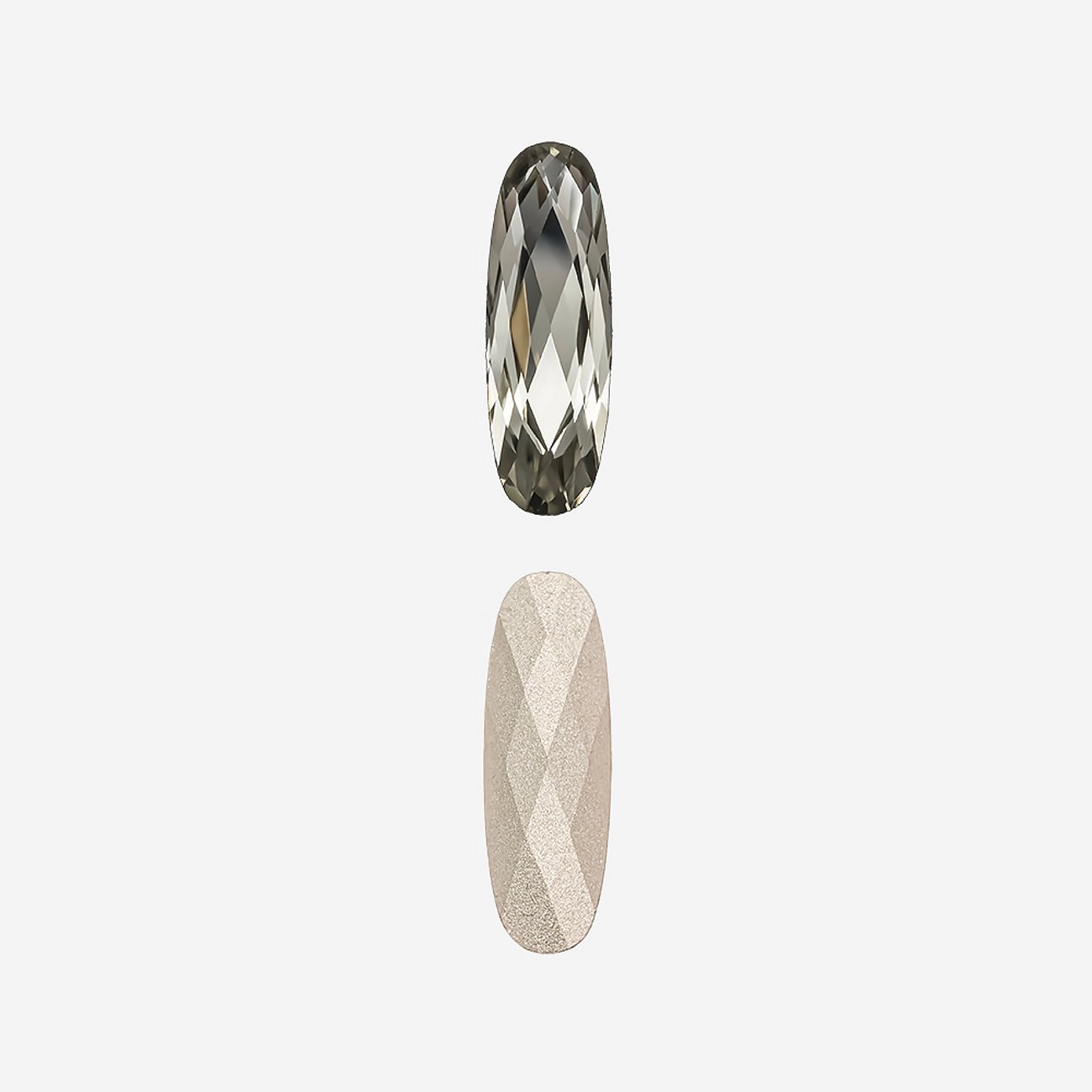 Кристалл Длинный Овал (Long Classical Oval), оттенок "Черный Бриллиант"/"Black Diamond", 15*5мм