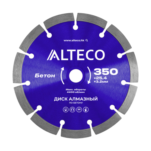 Диск алмазный по бетону ALTECO 350x25.4x3.2 мм