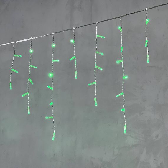 Светодиодная бахрома с колпачком 3,1*0,5 м., 120 зеленых LED ламп, прозрачный провод ПВХ, IP65, LTC (PIL120CAP-10-2G)