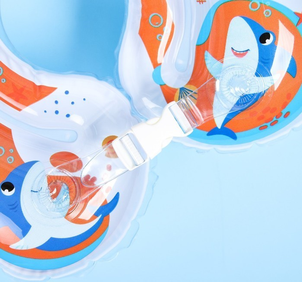 4531223 Круг детский на шею, для купания, «Люблю море», от 1 мес, двухкамерный, с погремушками,