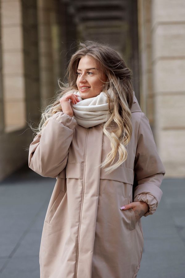 Куртка утепленная женская бежевая - фото 14