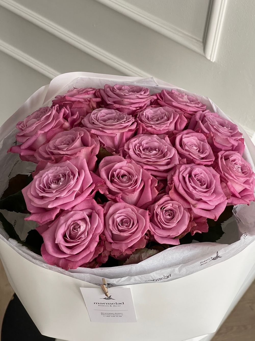 Букет из фиолетовых роз 17шт