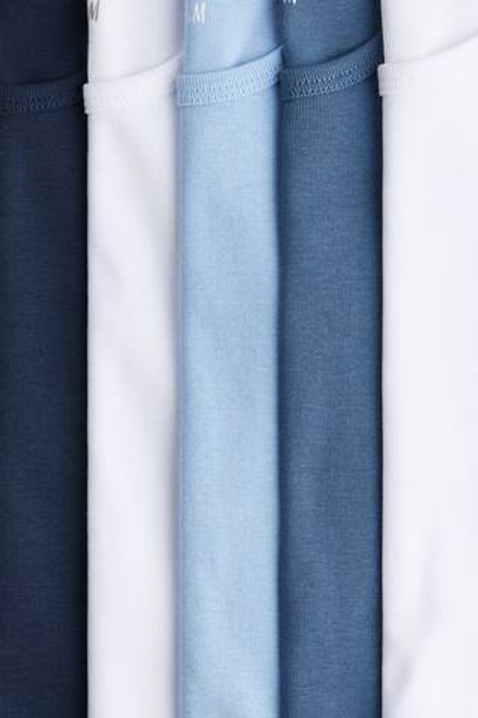 H&M Набор из 5 хлопковых маек, синий/белый