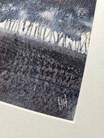 Картина авторская акварельная в паспарту 30х40 см на стену для интерьера "Осенняя ночь в Питере"