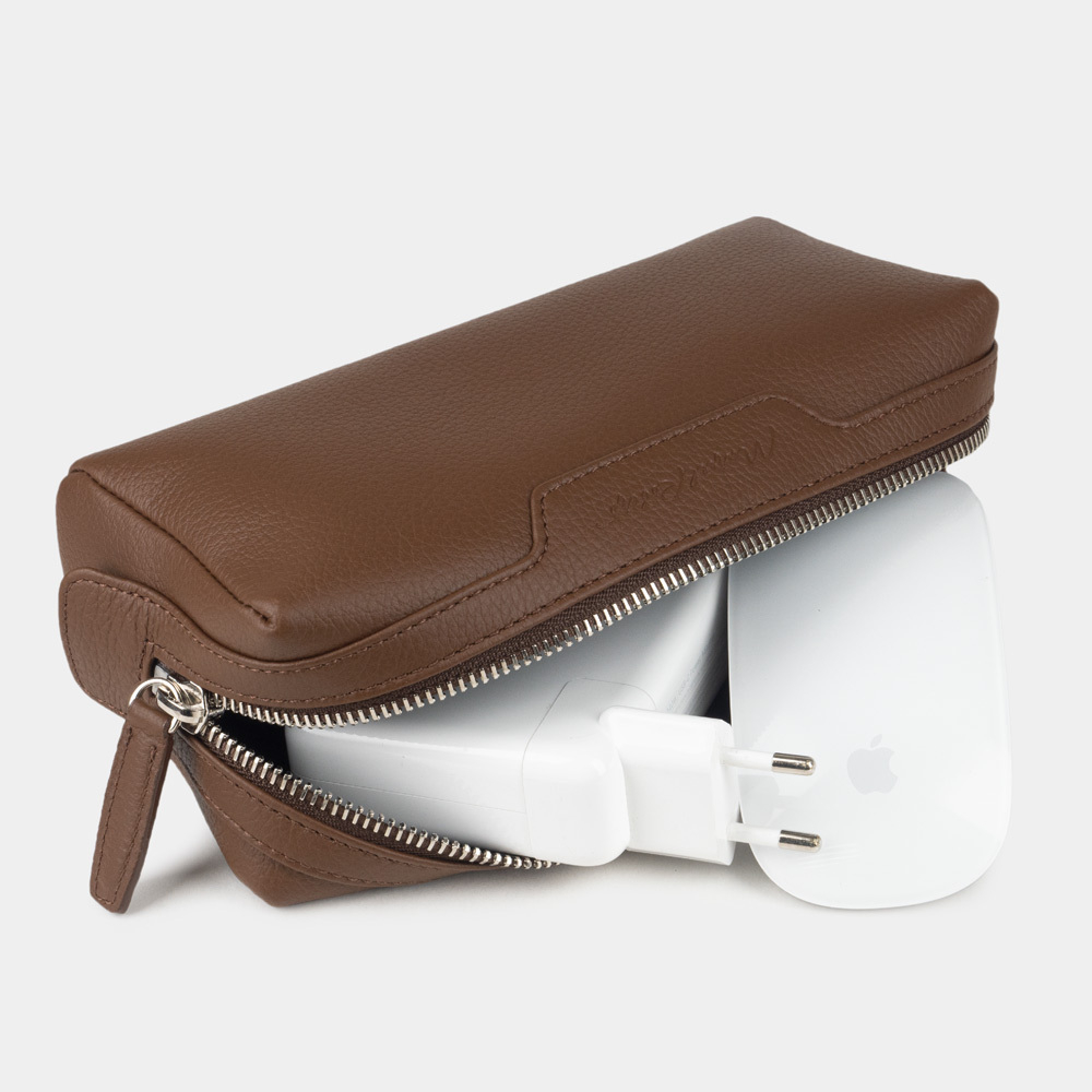 Несессер кожаный Tube цвета шоколад