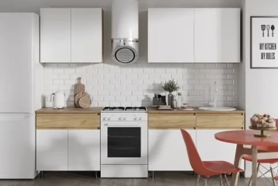 Кухня Квик-степ дуб крафт золотой / белый 200 см