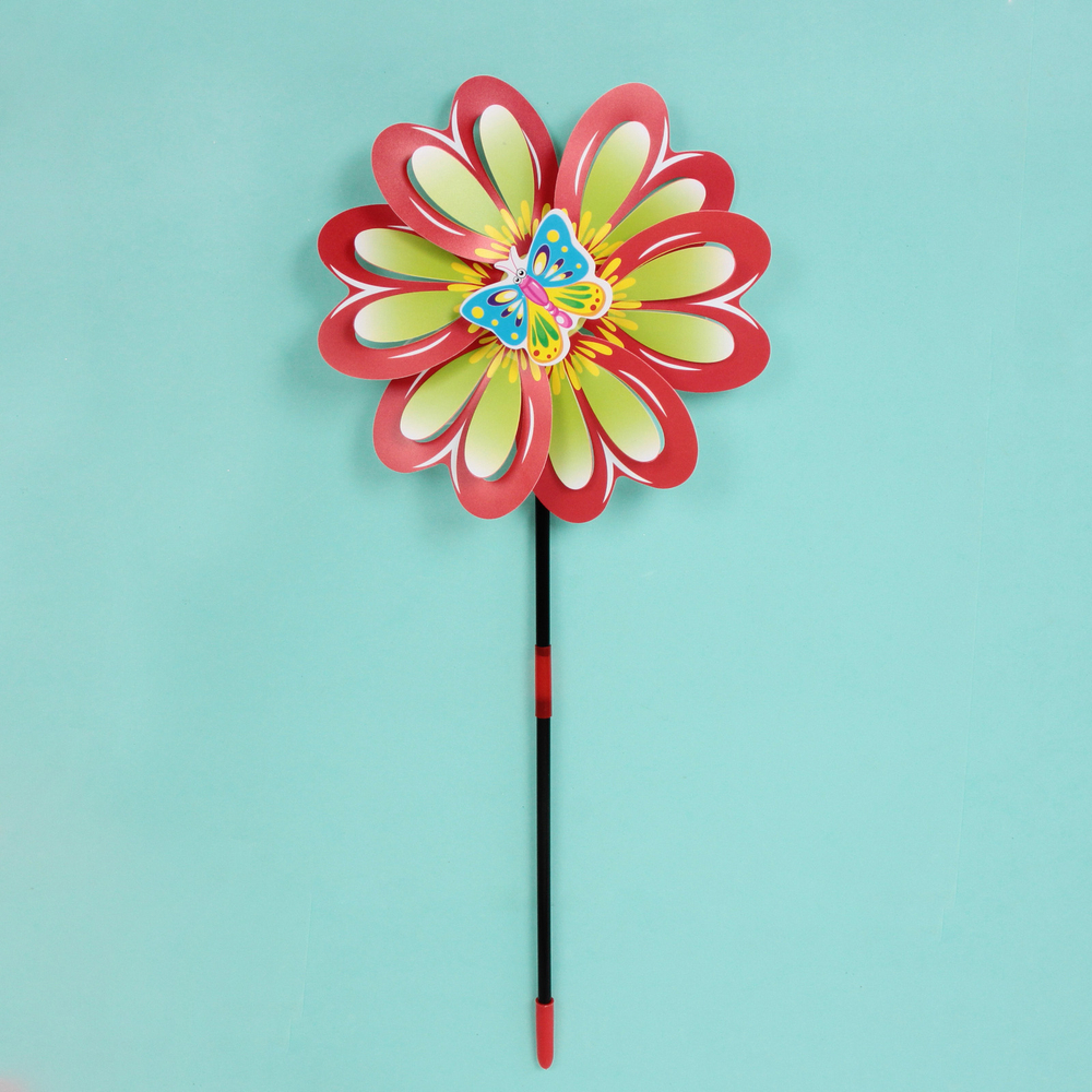 Ветрячок «Пархающая бабочка» d-23 см, 50 см в ассортименте