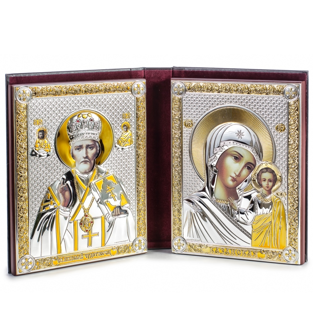 Складень: Казанская Икона и Николай Угодник (19х14см)