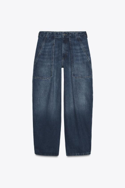 ZARA ДЖИНСЫ-БАЛЛОНЫ — ZW COLLECTION, СИНИЙ