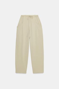 ZARA БРЮКИ С КАРМАНАМИ И ТЕКСТУРОЙ, СВЕТЛО-ЗЕЛЕНЫЙ